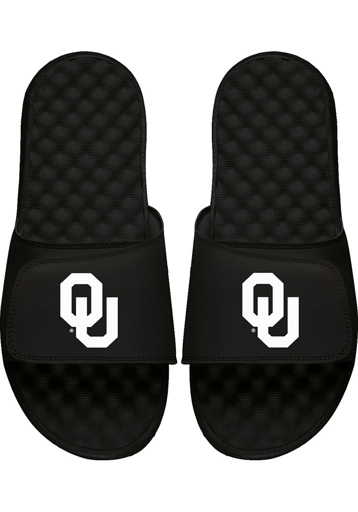 Oklahoma Sooners BLACK Black and White Mens Slides - 10210174
