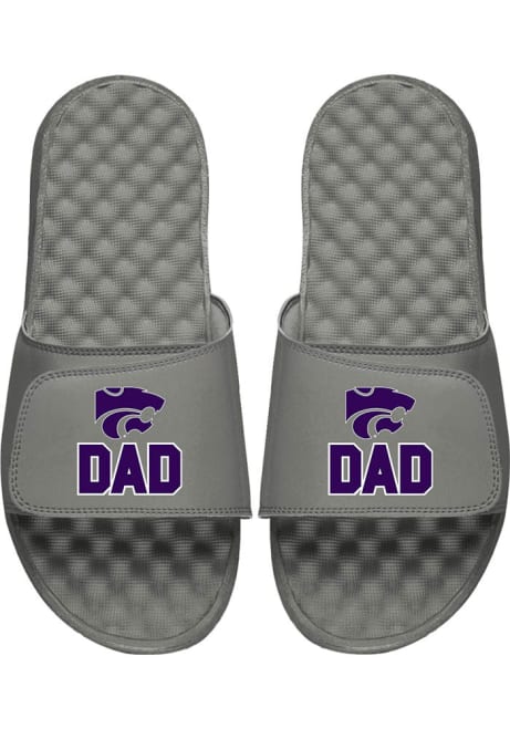 Dad K-State Wildcats Mens Slides - Grey