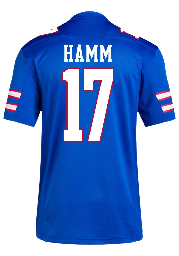 Jaden Hamm Kansas Jayhawks ROYAL Replica Name And Number