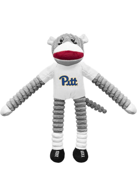 White Pitt Panthers Sock Monkey Pet Toy