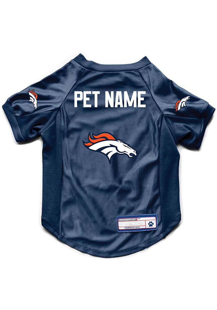 Denver Broncos Personalized Stretch Pet Jersey NAVY