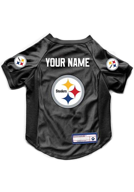 Pittsburgh Steelers Personalized Stretch Pet Jersey BLACK