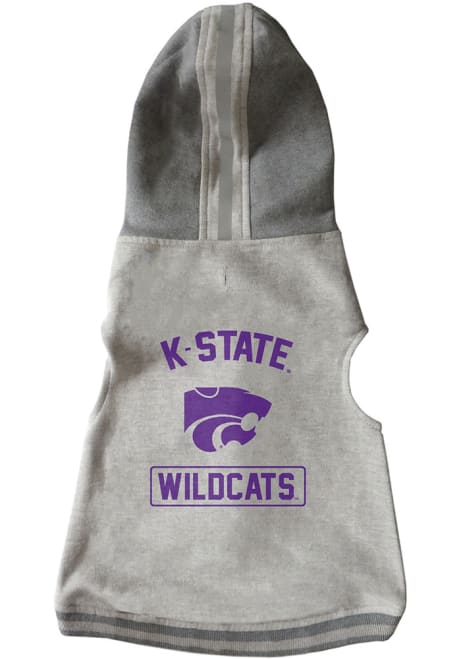 Grey K-State Wildcats Pet Hooded Pet T-Shirt