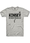Main image for Zeb Kinsey Rally Mens Ash Cincinnati Bearcats Football NIL Stacked Box Player T Shirt
