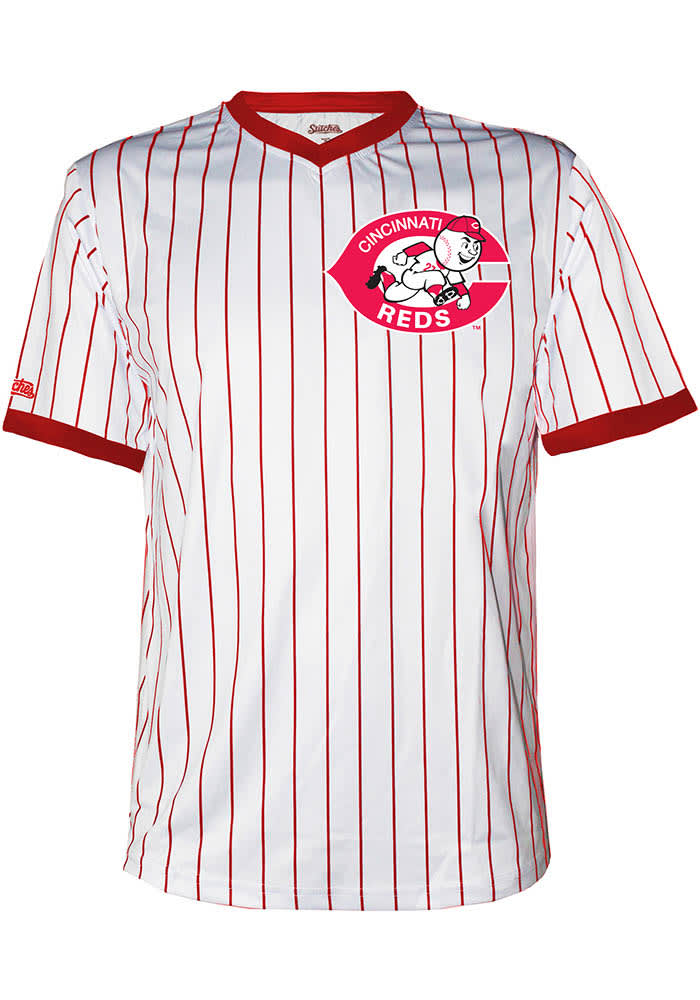 Cincinnati Reds Cooperstown Pinstripe Cooperstown Jersey White