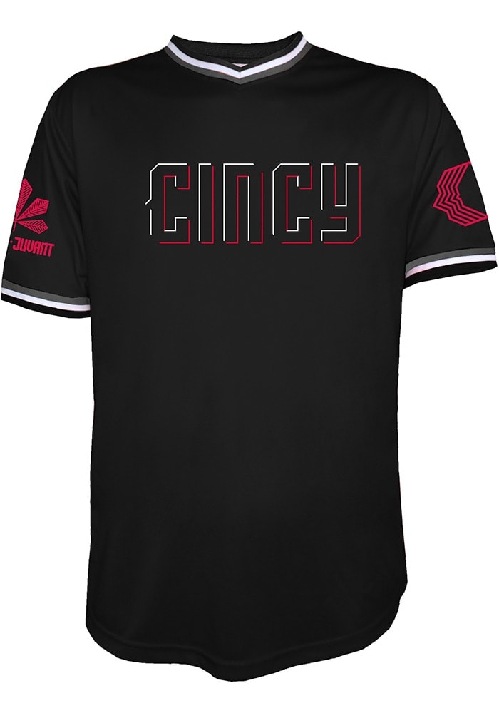 Cincinnati Reds Mens Replica Poly Tech Jersey BLACK