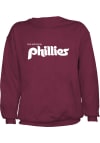 Main image for Philadelphia Phillies Mens Maroon Coop Wordmark Long Sleeve Crew Sweatshirt