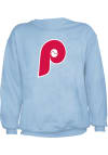 Main image for Philadelphia Phillies Mens Light Blue Primary Coop Logo Long Sleeve Crew Sweatshirt