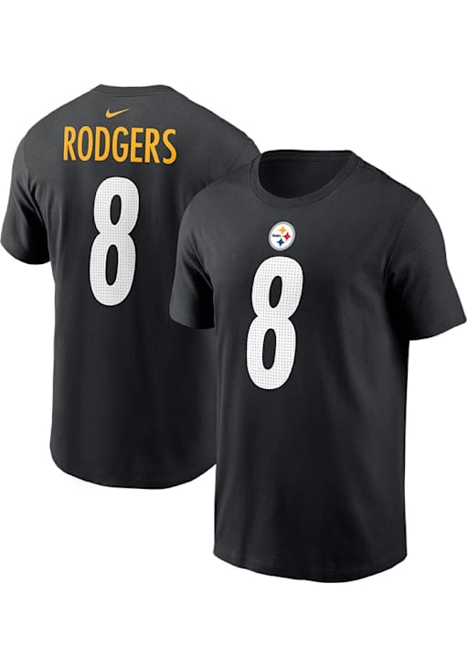 Aaron Rodgers Pittsburgh Steelers BLACK Home Short Sleeve Player T