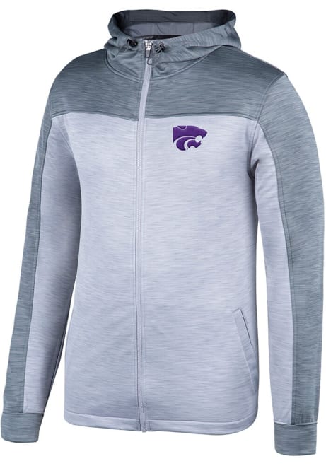 Mens Grey K-State Wildcats Rally Elect Long Sleeve Zip