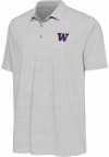 Main image for Mens Washington Huskies White Antigua Intersect Short Sleeve Polo Shirt