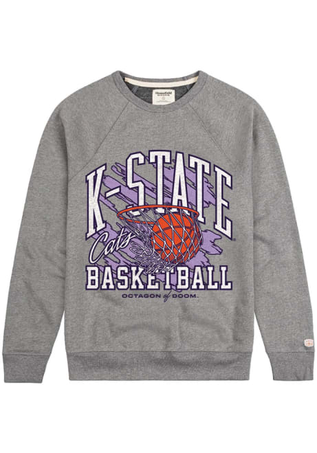 Mens K-State Wildcats Grey Homefield Basketball Scribble Fashion Sweatshirt