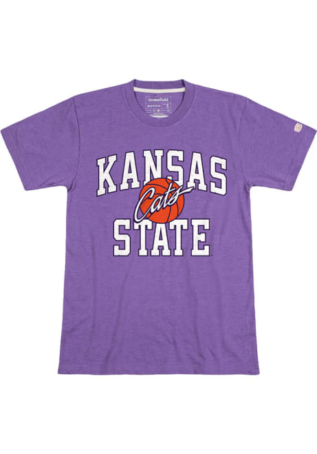 K-State Wildcats Purple Homefield Basketball Script Short Sleeve Fashion T Shirt