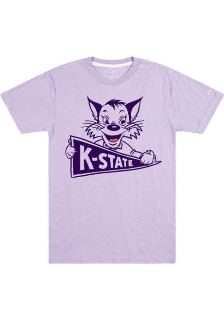 K-State Wildcats Lavender Homefield Retro Pennant Short Sleeve Fashion T Shirt