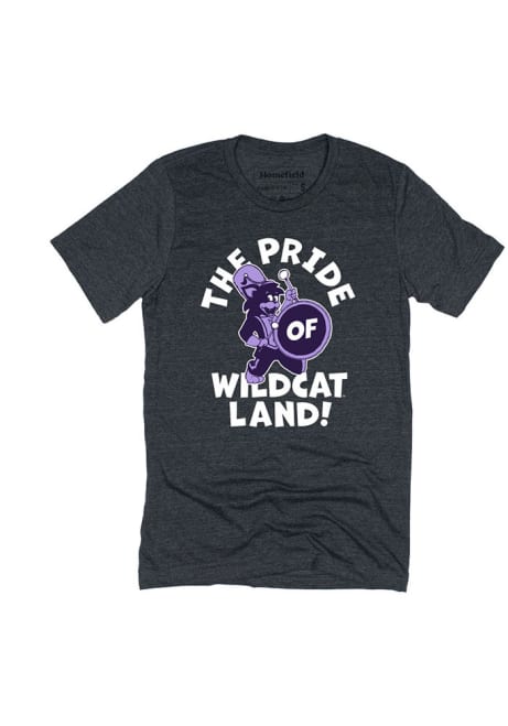 K-State Wildcats Charcoal Homefield The Pride Of Wildcat Land Short Sleeve Fashion T Shirt