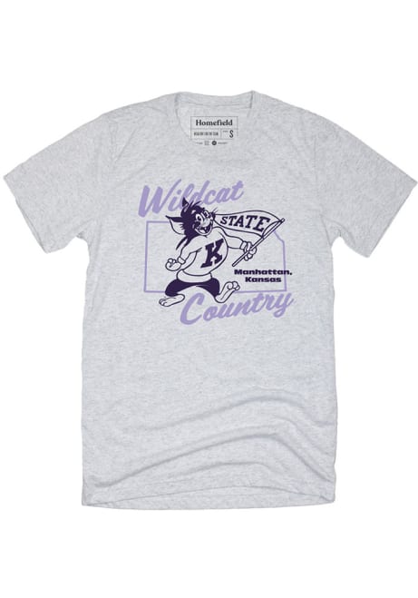 K-State Wildcats Ash Homefield Wildcat Country Short Sleeve Fashion T Shirt