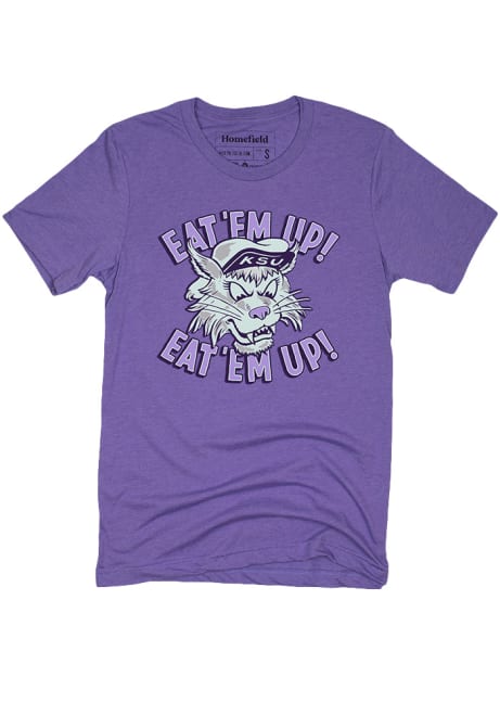 K-State Wildcats Purple Homefield Eat Em Up Vintage Short Sleeve Fashion T Shirt