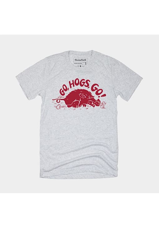 Homefield Arkansas Razorbacks GREY Go Hogs Go Triblend Short Sleeve ...