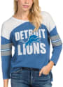 Detroit Lions Womens Junk Food Clothing Throwback Football T-Shirt - Blue