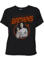 Cleveland Browns Womens Junk Food Clothing Princess Leia T-Shirt - Black