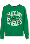 Main image for Junk Food Clothing Philadelphia Eagles Womens Kelly Green Raglan Crew Sweatshirt