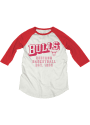 Chicago Bulls Junk Food Clothing Raglan 3/4 Fashion T Shirt - White