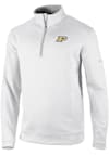 Main image for Mens Purdue Boilermakers White Columbia Heat Seal Omni Wick Wickhams Hills Qtr Zip Pullover