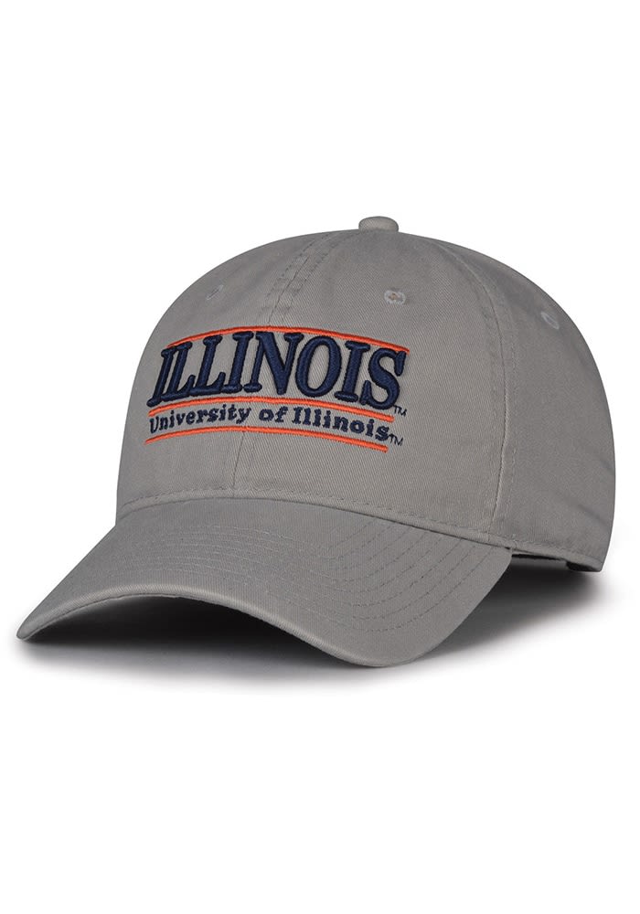 Illinois Fighting Illini GREY Team Color Bar Adjustable Hat