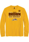 Main image for Connor Brown Mens Gold Western Michigan Broncos NIL Stacked Box Long Sleeve Player T Shirt