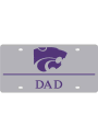 K-State Wildcats Dad on Silver Car Accessory License Plate
