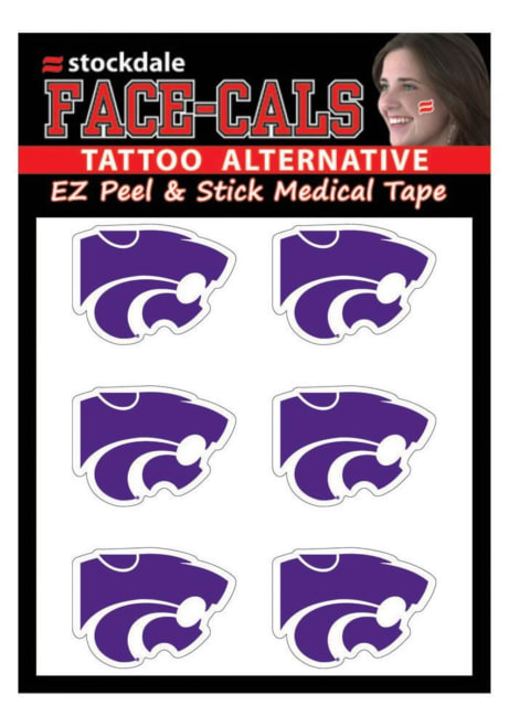 Purple K-State Wildcats 6 Pack Tattoo