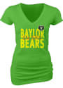 Baylor Bears Juniors Green Neon Blended V-Neck