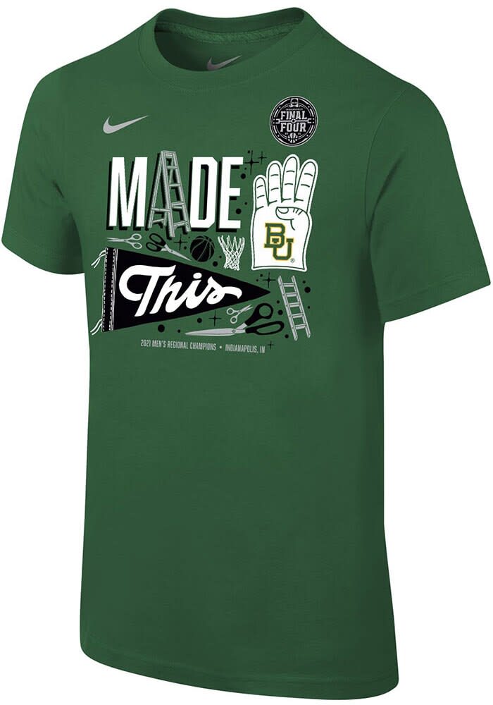 Nike Baylor Bears GREEN 2021 Final Four Short Sleeve T Shirt - 125102366