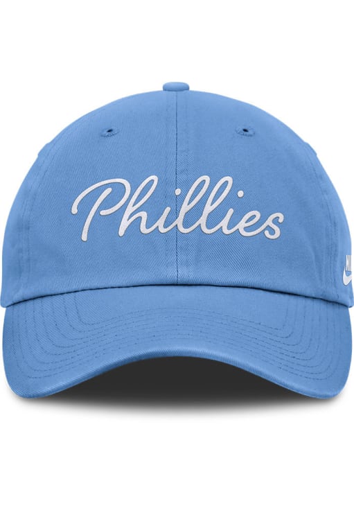 Nike Philadelphia Phillies Light Blue Retro Script Club Unstructured Womens Adjustable Hat