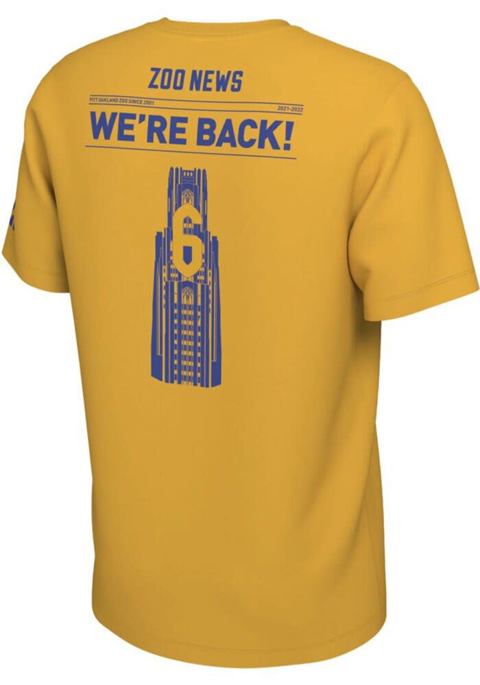 Nike GOLD Pitt Panthers Oakland Zoo Mens Basketball Short Sleeve T