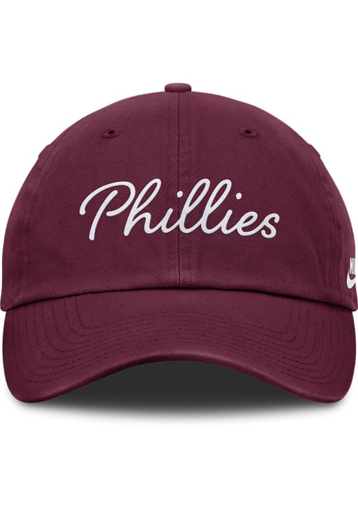 Nike Philadelphia Phillies Maroon Retro Script Club Unstructured Womens Adjustable Hat