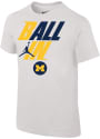Michigan Wolverines Nike 2022 Jordan Ball In Bench T Shirt - White