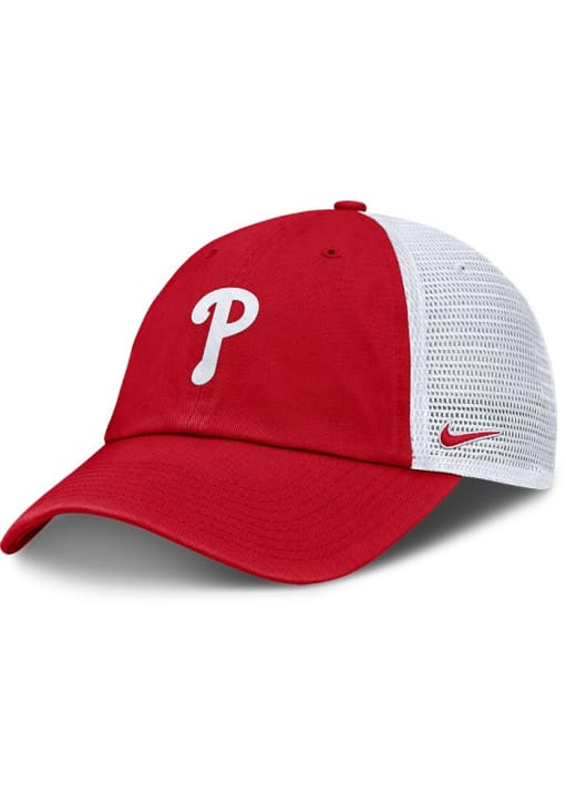 Nike Philadelphia Phillies Evergreen Club Unstructured Trucker Adjustable Hat - Red