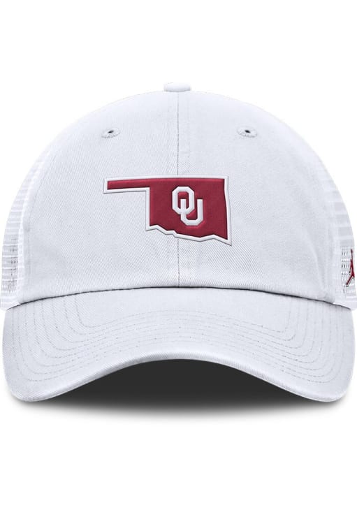 Nike Oklahoma Sooners Evergreen Unstructured Club Trucker Adjustable Hat - White