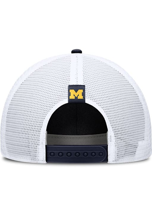 Nike Michigan Wolverines Academic Structured Rise Trucker Adjustable Hat - Khaki