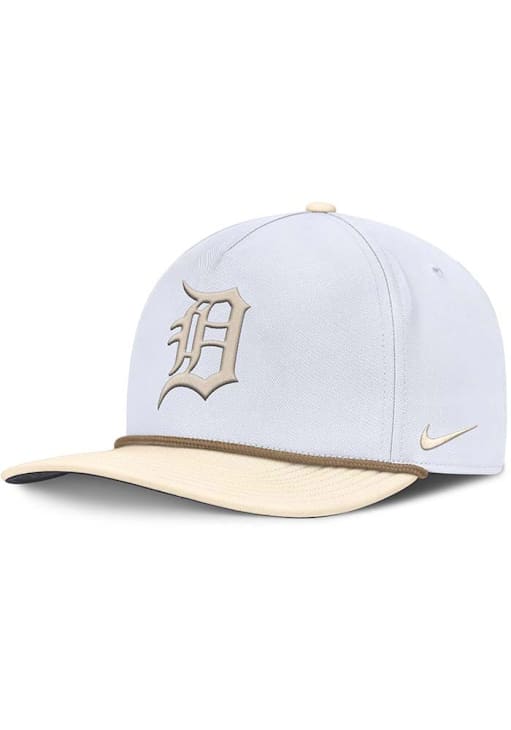 Detroit Tigers Nike White Aerobill Flat Brim Panel Rope 2T