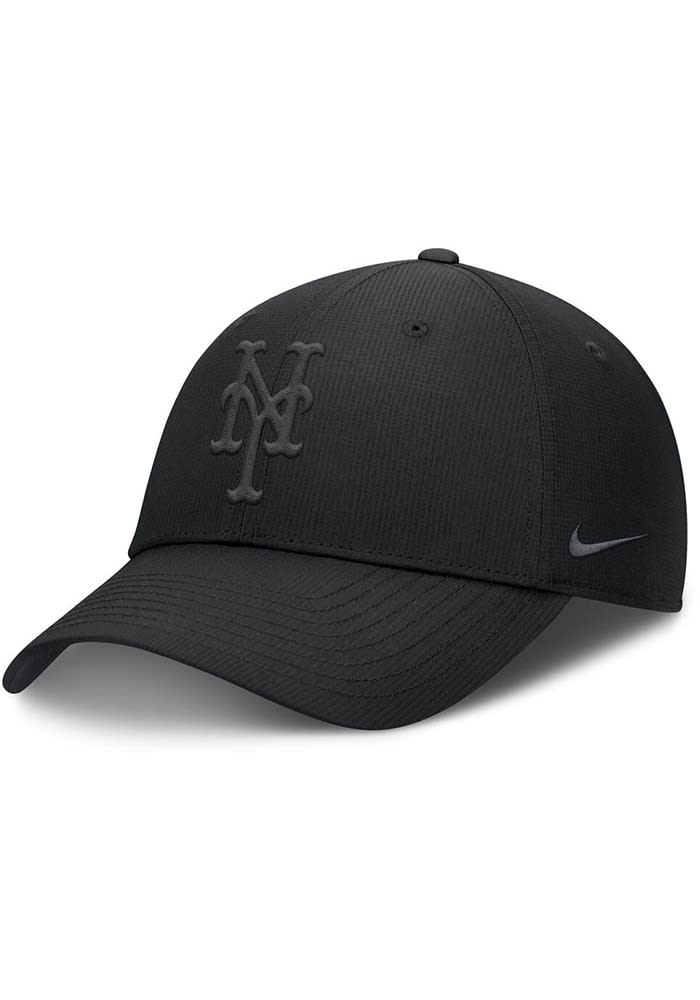 Nike New York Mets BLACK Tonal Ripstop Club Structured Adjustable