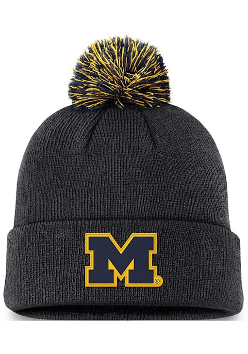 Michigan Wolverines Nike BLACK Jordan Brand Standard Cuff Pom Mens
