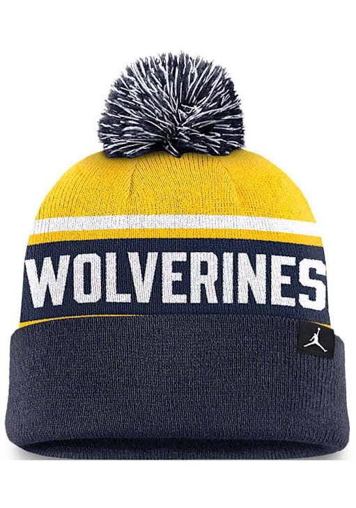 Michigan Wolverines Nike NAVY Jordan Brand Peak Pom Mens Knit Hat