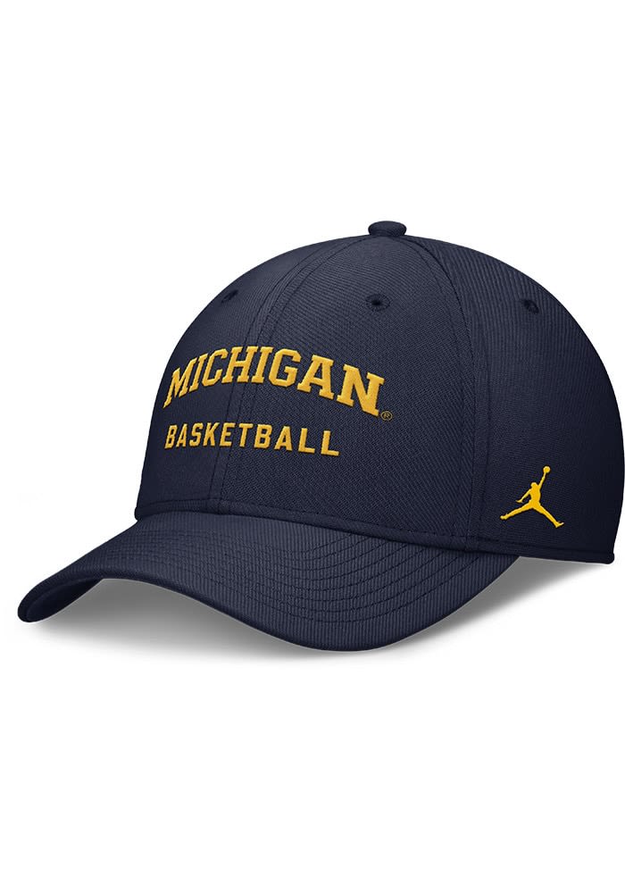 Nike Men s Michigan Wolverines Jordan Brand Basketball Rise Swoosh Flex Hat