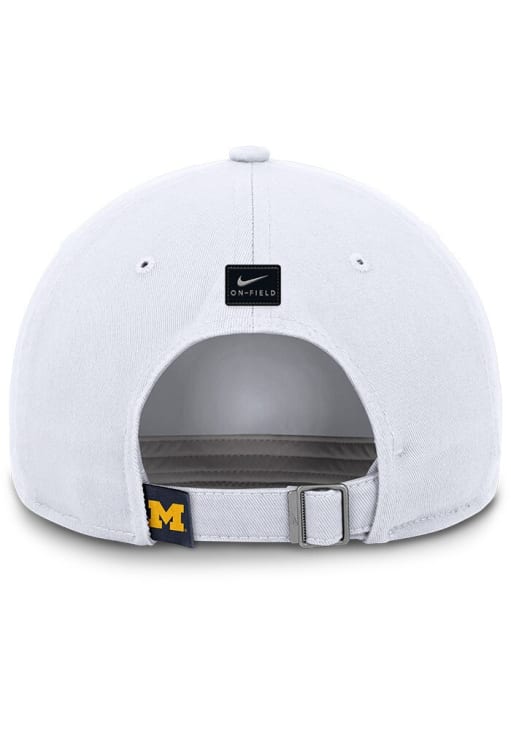 Nike Michigan Wolverines Club Unstructured Tri-Glide Adjustable Hat - White