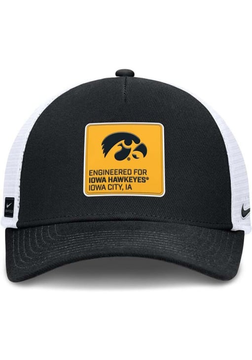 Nike Iowa Hawkeyes NIKE RISE GAMEDAY 5 PANEL STRUCTURED TRUCKER CAP Adjustable Hat - Black