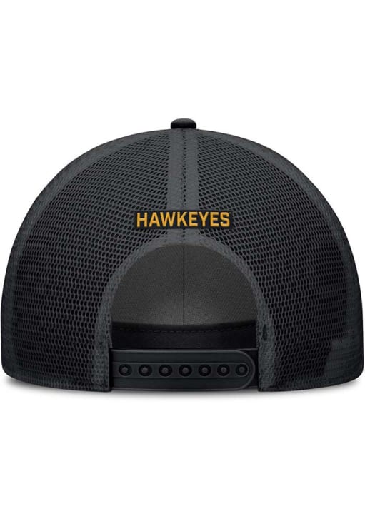 Nike Iowa Hawkeyes NIKE RISE PRIMETIME 5P STRUCTURED TRUCKER CAP Adjustable Hat - Black
