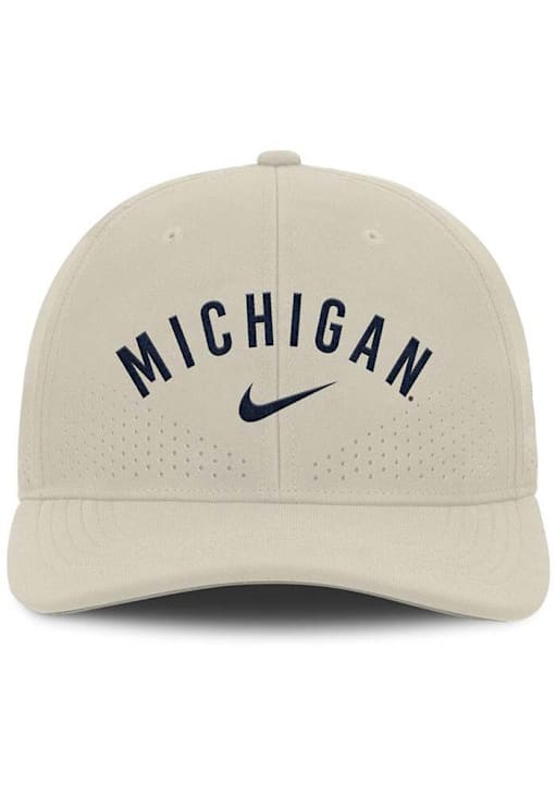 Nike Michigan Wolverines Rise Performance Structured Adjustable Hat - Natural