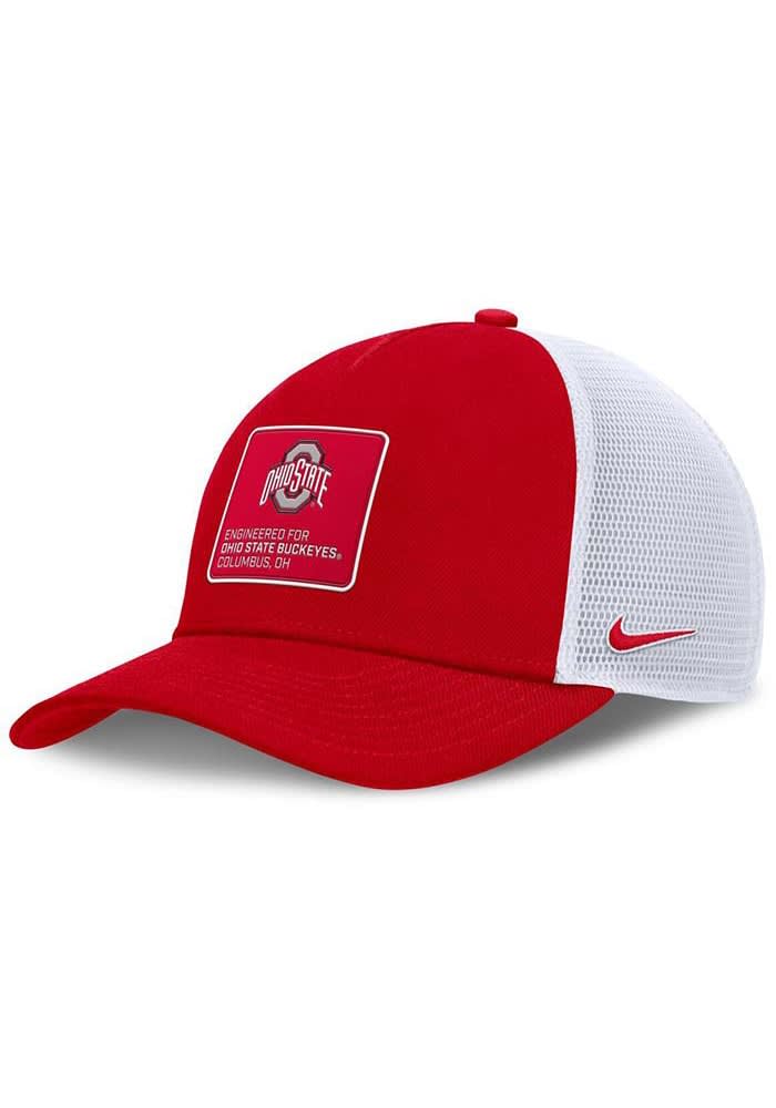 red nike trucker hat